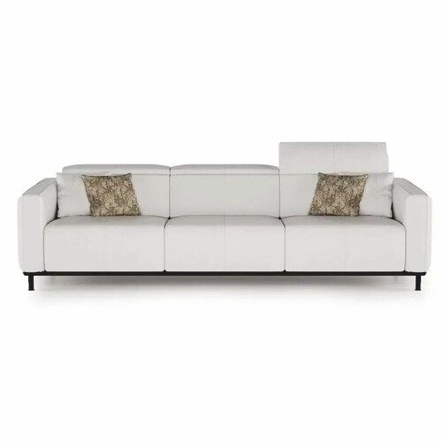 Casa Padrino Luxus Wohzimmer & Hotel Sofa Hellgrau / Schwarz / Messing 260 cm - Luxus M�bel