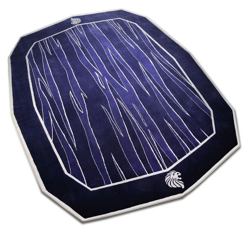 Casa Padrino Luxus Wollteppich Lila / Schwarz / Wei� - Verschiedene Gr��en - Handgetufteter Woll Teppich - Wohnzimmer Teppich - Schlafzimmer Teppich - Luxus Kollektion