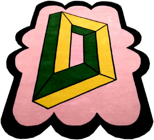 Casa Padrino Designer Wollteppich Rosa / Gr�n / Gelb / Schwarz 200 x 300 cm - Wohnzimmer Teppich mit Design - Luxus Kollektion