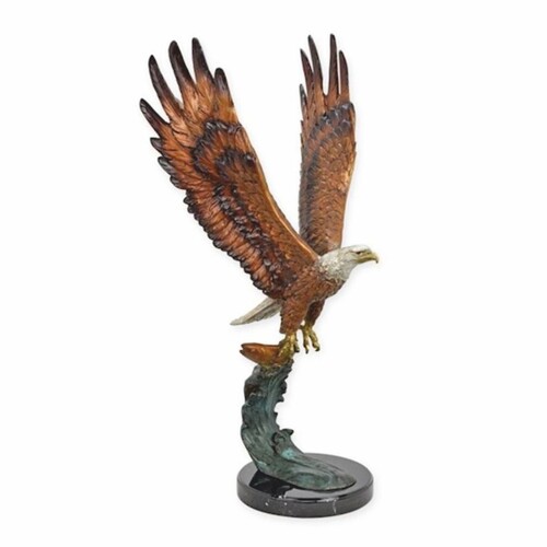 Casa Padrino Luxus Bronze Deko Skulptur Adler H. 95,8 cm - Deko Figur