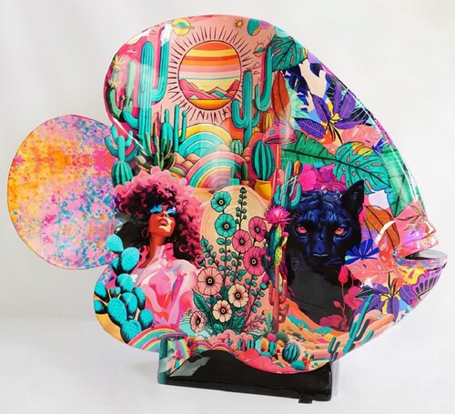 Casa Padrino Luxus XXL Deko Figur Fisch Bunt H. 110 cm - Dekorative Tierfigur