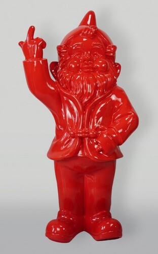 Casa Padrino XXL Deko Skulptur Gartenzwerg Rot H. 170 cm