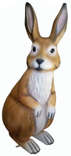 Casa Padrino Luxus XXL Deko Skulptur Hase Braun / Wei� H. 220 cm