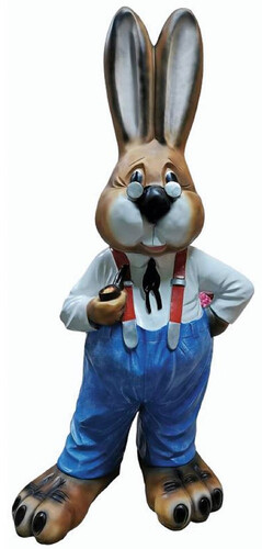 Casa Padrino Luxus XXL Deko Skulptur Hase Mehrfarbig H. 137 cm