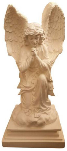 Casa Padrino Jugendstil XXL Deko Skulptur Engel Beige H. 80 cm - XXL Garten Deko Figur - XXL Garten Deko Accessoires - Barock & Jugendstil Garten Deko