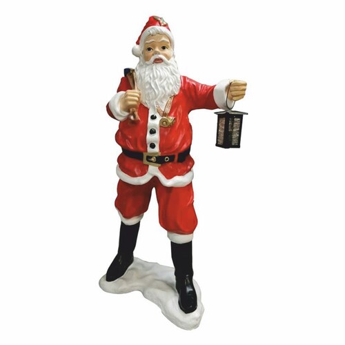 Casa Padrino Weihnachtsmann Deko Skulptur mit Laterne H. 118 cm - Weihnachts Dekoration