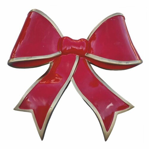 Casa Padrino XXL Weihnachtsbaum Deko Schleife Bordeauxrot / Gold 140 cm