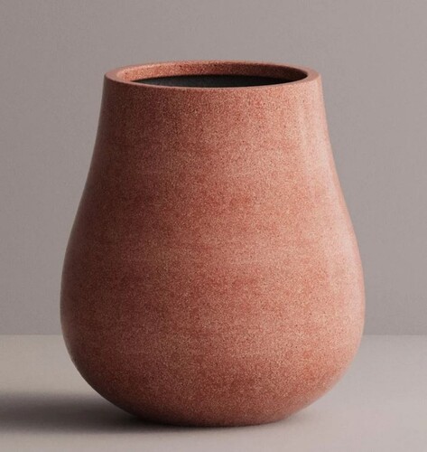 Casa Padrino Luxus XXL Garten Deko Beton Blumentopf Rot  88 x H. 100 cm