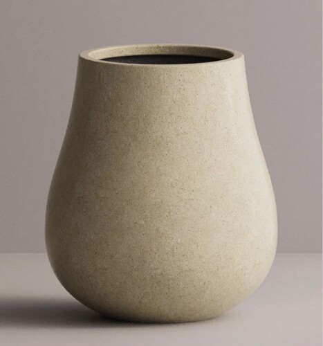 Casa Padrino Luxus XXL Garten Deko Beton Blumentopf Creme  88 x H. 100 cm