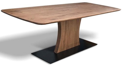 Casa Padrino Luxus Eichenholz Esstisch mit Metallfu - Alle Farben & Gren - Rusikal & Massiv