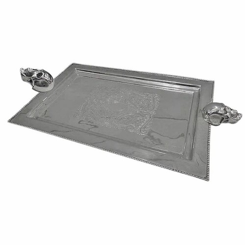 Casa Padrino Metall Serviertablett Silber 37 cm - Gastronomie Accessoires