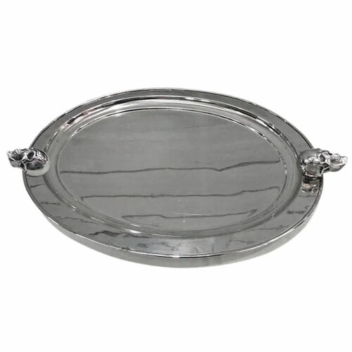 Casa Padrino Metall Serviertablett Silber 62 cm - Gastronomie Accessoires