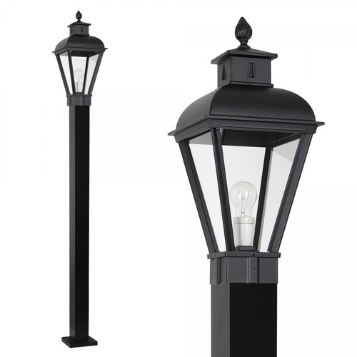 Casa Padrino Nostalgische Gartenlaterne 26 x H. 250 cm - Schwarz - Nostalgische Wetterfeste Au�enleuchte