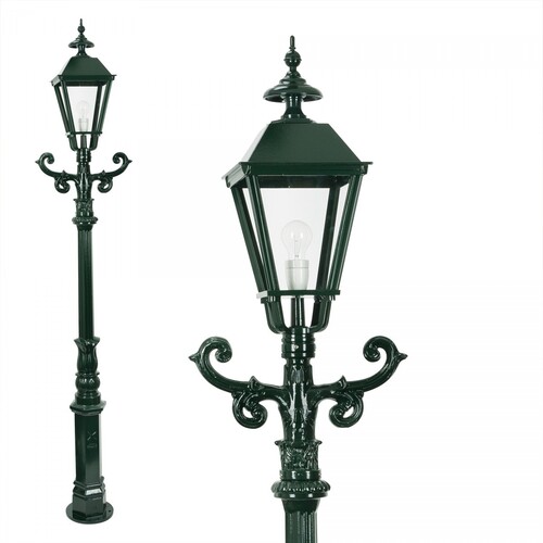 Casa Padrino Nostalgische Gartenlaterne 42 x 25 x H. 213 cm - Verschiedene Farben - Nostalgische Wetterfeste Au�enleuchte