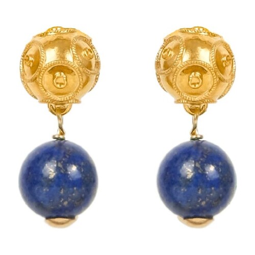 Casa Padrino Ohrringe Conta de Viana aus 19,2Kt Gold mit Lapislazuli