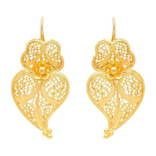 Casa Padrino Ohrringe Herz von Viana M aus 19,2Kt Gold