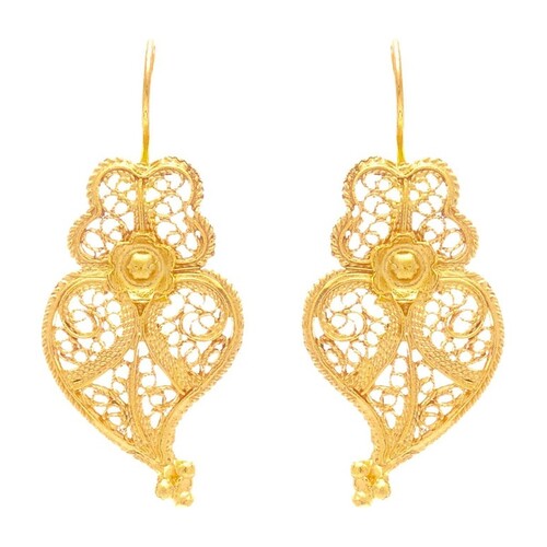 Casa Padrino Ohrringe Herz von Viana S aus 19,2Kt Gold