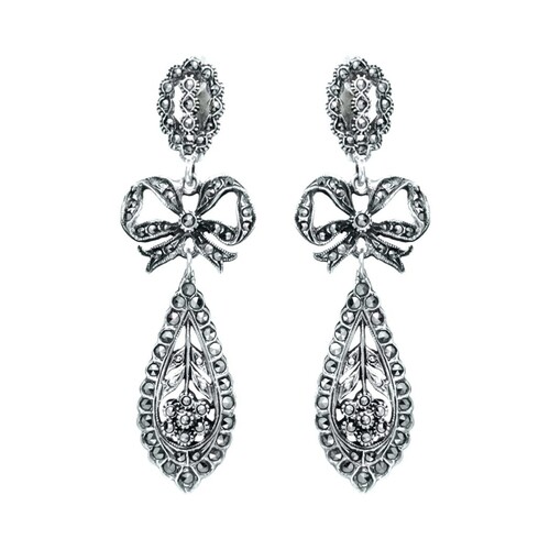 Casa Padrino Ohrringe K�nig aus Sterlingsilber mit Markasit