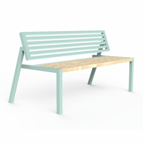 Casa Padrino Gartenbank Mintgr�n / Naturfarben 150 cm - Parkbank mit R�ckenlehne - Outdoor Sitzbank - Garten M�bel