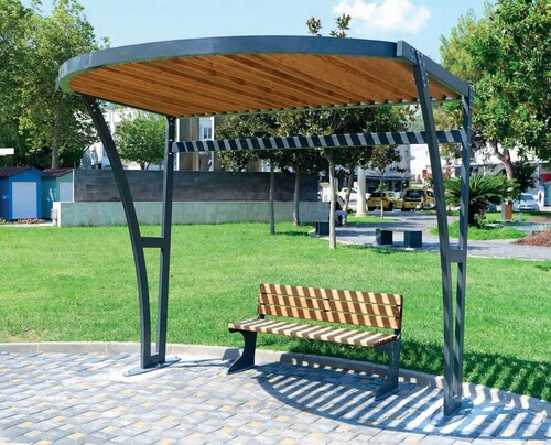 Casa Padrino Pergola Grau / Naturfarben 300 x 220 x H. 265 cm - Park & Stadt M�bel