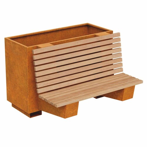 Casa Padrino Parkbank - Stadtbank mit Pflanzk�bel 150 cm - Outdoor & Park M�bel