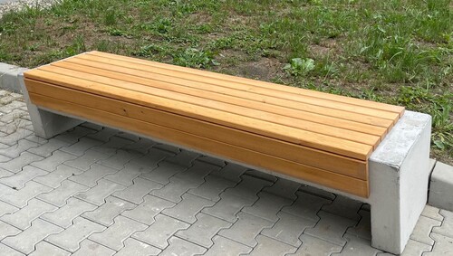 Casa Padrino Parkbank - Stadtbank Naturfarben / Grau 200 cm