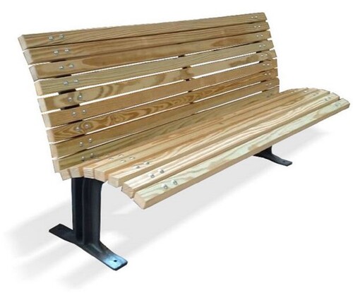 Casa Padrino Parkbank - Stadtbank mit R�ckenlehne Naturfarben / Schwarz 180 cm