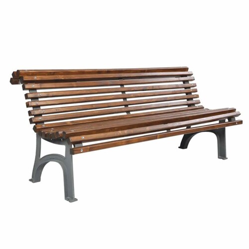 Casa Padrino Parkbank - Stadtbank Dunkelbraun / Grau 180 cm - Outdoor M�bel