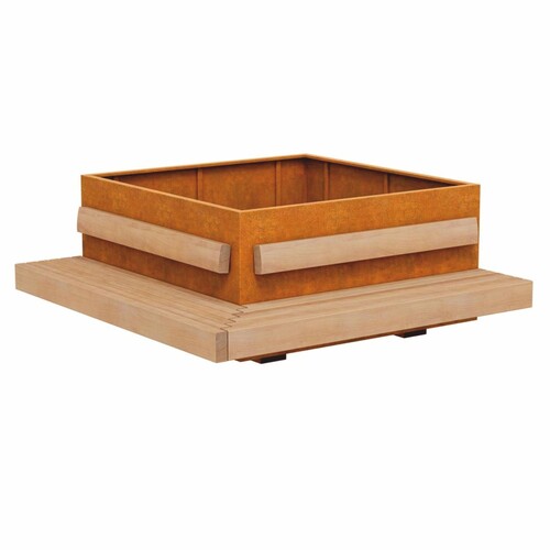 Casa Padrino Parkbank - Stadtbank mit Pflanzk�bel 245 cm - Outdoor & Park M�bel