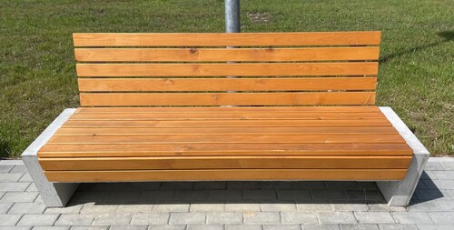 Casa Padrino Parkbank - Stadtbank mit R�ckenlehne Naturfarben / Grau 200 cm