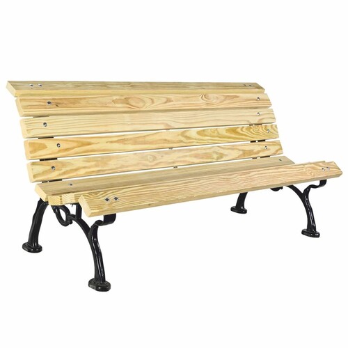 Casa Padrino Parkbank - Stadtbank Naturfarben / Schwarz 180 cm - Garten M�bel