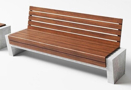 Casa Padrino Parkbank - Stadtbank mit R�ckenlehne Braun / Grau 200 cm