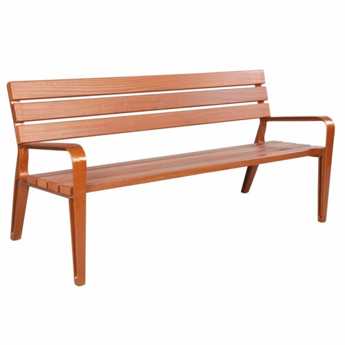 Casa Padrino Parkbank - Stadtbank mit R�ckenlehne und Armlehnen Braun 180 cm