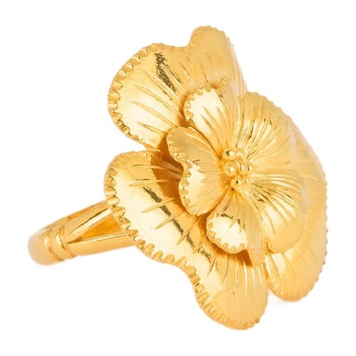 Casa Padrino Ring Da Geht die Blume der Am�lia aus Vergoldetem Silber