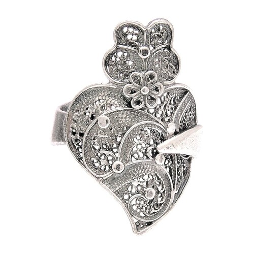 Casa Padrino Ring Herz von Viana aus Sterlingsilber