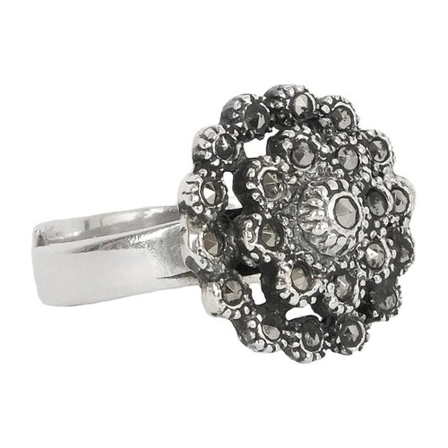 Casa Padrino Ring Pinienzapfen aus Sterlingsilber mit Markasit