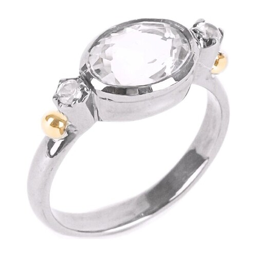 Casa Padrino Ring Solit�r Bergkristall aus Silber und Gold