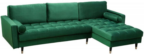 Casa Padrino Samt Ecksofa 260 x 155 x H. 85 cm - Verschiedene Farben - Wohnzimmer Sofa mit Kissen - Wohnzimmer M�bel 