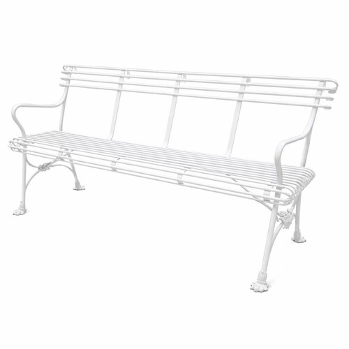 Casa Padrino Jugendstil Schmiedeeisen Gartenbank Wei� 140 cm - Garten M�bel