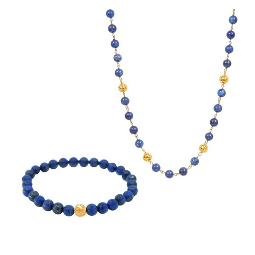 Casa Padrino Set Contas de Viana aus 19,2Kt Gold mit Lapislazuli