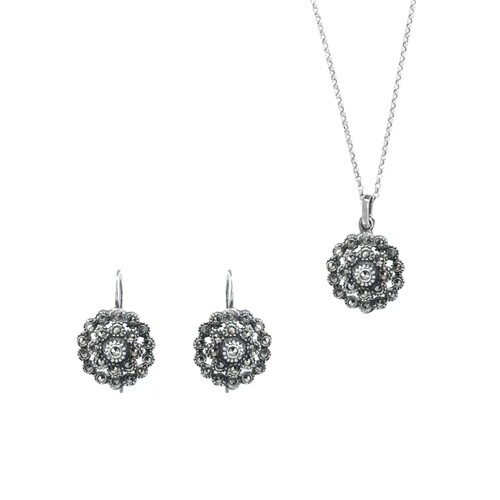 Casa Padrino Set Pinienzapfen Markasit aus Sterlingsilber