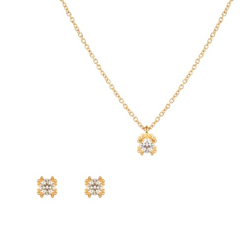 Casa Padrino Set Solit�r Diamant aus 19,2Kt Gold