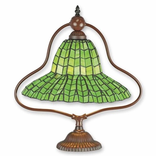 Casa Padrino Jugendstil Tiffany Tischleuchte Gr�n / Braun H. 47,5 cm - Tiffany Leuchten