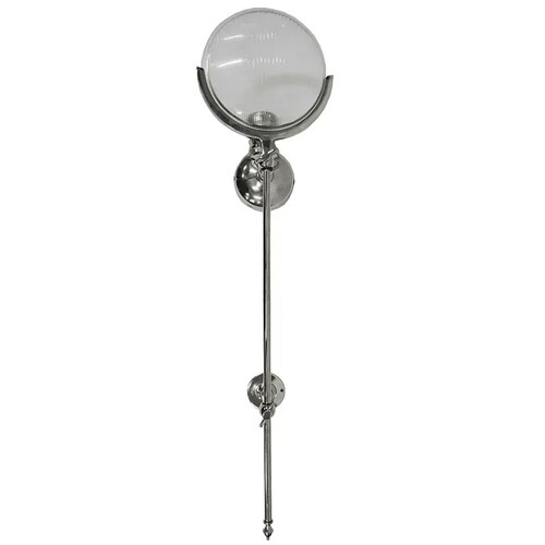 Casa Padrino Wandleuchte Silber 22 x 15 x H. 76 cm - Wandleuchte mit gerippter Glasscheibe