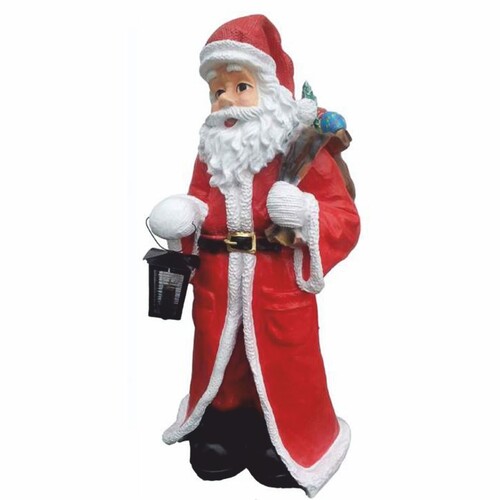 Casa Padrino Weihnachtsmann Deko Skulptur mit Laterne H. 100 cm - Weihnachts Dekoration