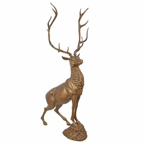 Casa Padrino XXL Bronze Skulptur Hirsch H. 220 cm - Lebensgro�e Deko Figur