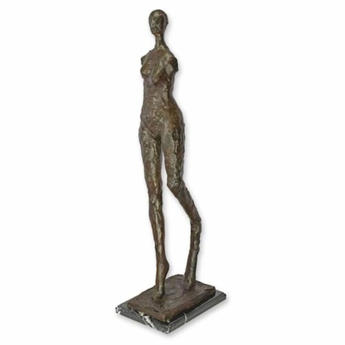 Casa Padrino Luxus Deko Bronze Skulptur Frau H. 97 cm - Abstrakte Deko Figur