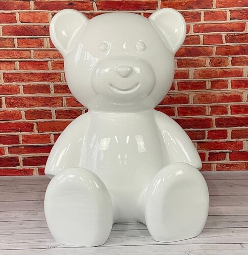 Casa Padrino XXL Deko Figur Teddyb�r Wei� H. 120 cm