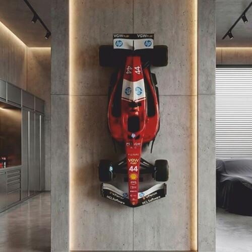 Casa Padrino XXL Deko Formel 1 Rennwagen Rot / Schwarz / Wei� 180 cm - Wanddeko