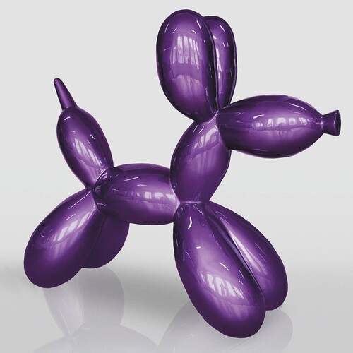 Casa Padrino XXL Deko Skulptur Ballon Hund Lila Metallic 210 cm - Riesige Garten Figur